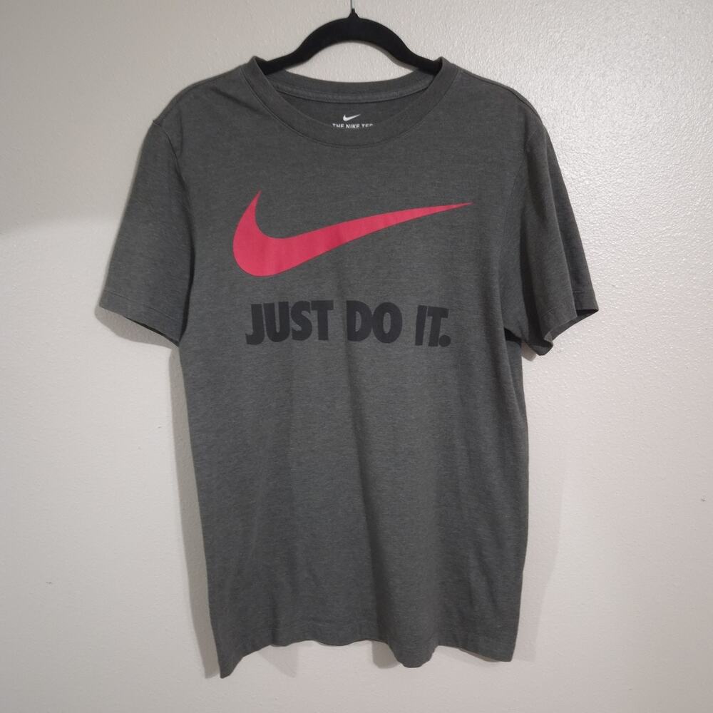 Nike Just Do It Mens Charcoal Gray T-Shirt Size Small Casual